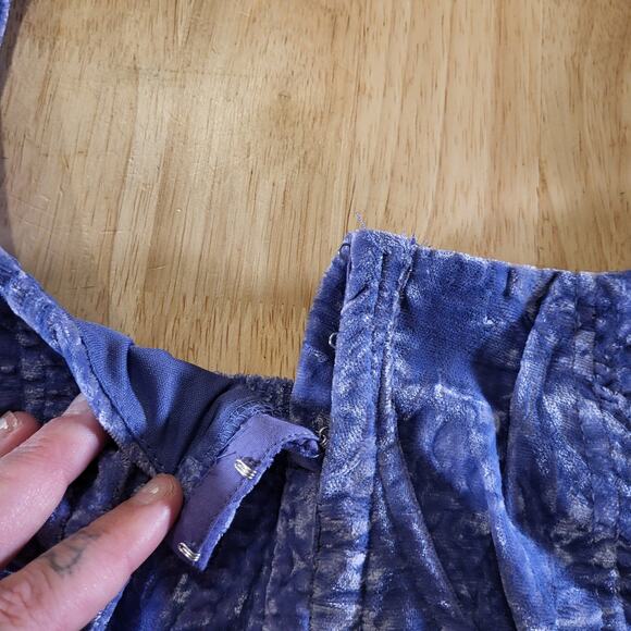 NWT Wild Fable Periwinkle Blue Velvet Stretch Corset Top Sleeveless Large - Picture 5 of 9